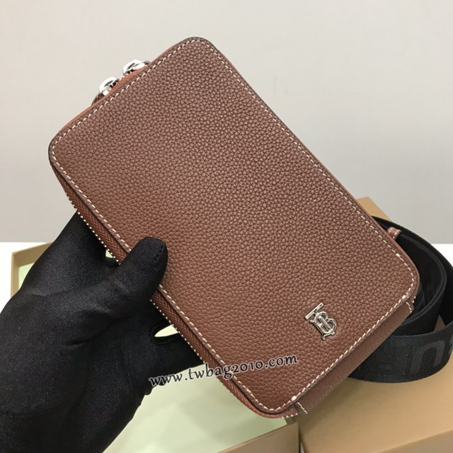 Burberry專門店新款粒紋皮革手機包保護套 巴寶莉手提袋 yxb1263